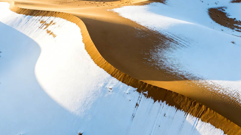 沙雪交融 大地如画图片