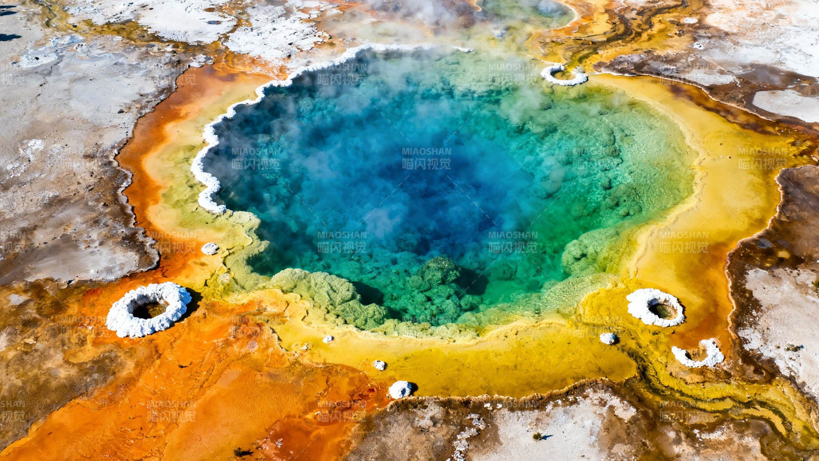 黄石公园彩池奇观图片