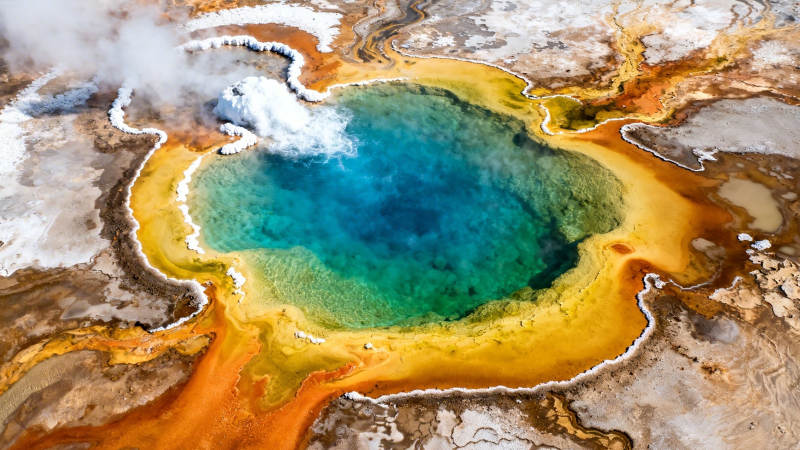 黄石彩池 地热奇观图片