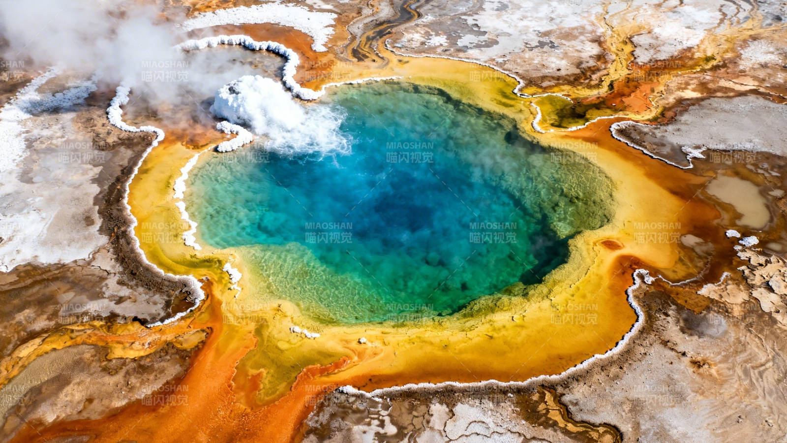 黄石彩池 地热奇观图片