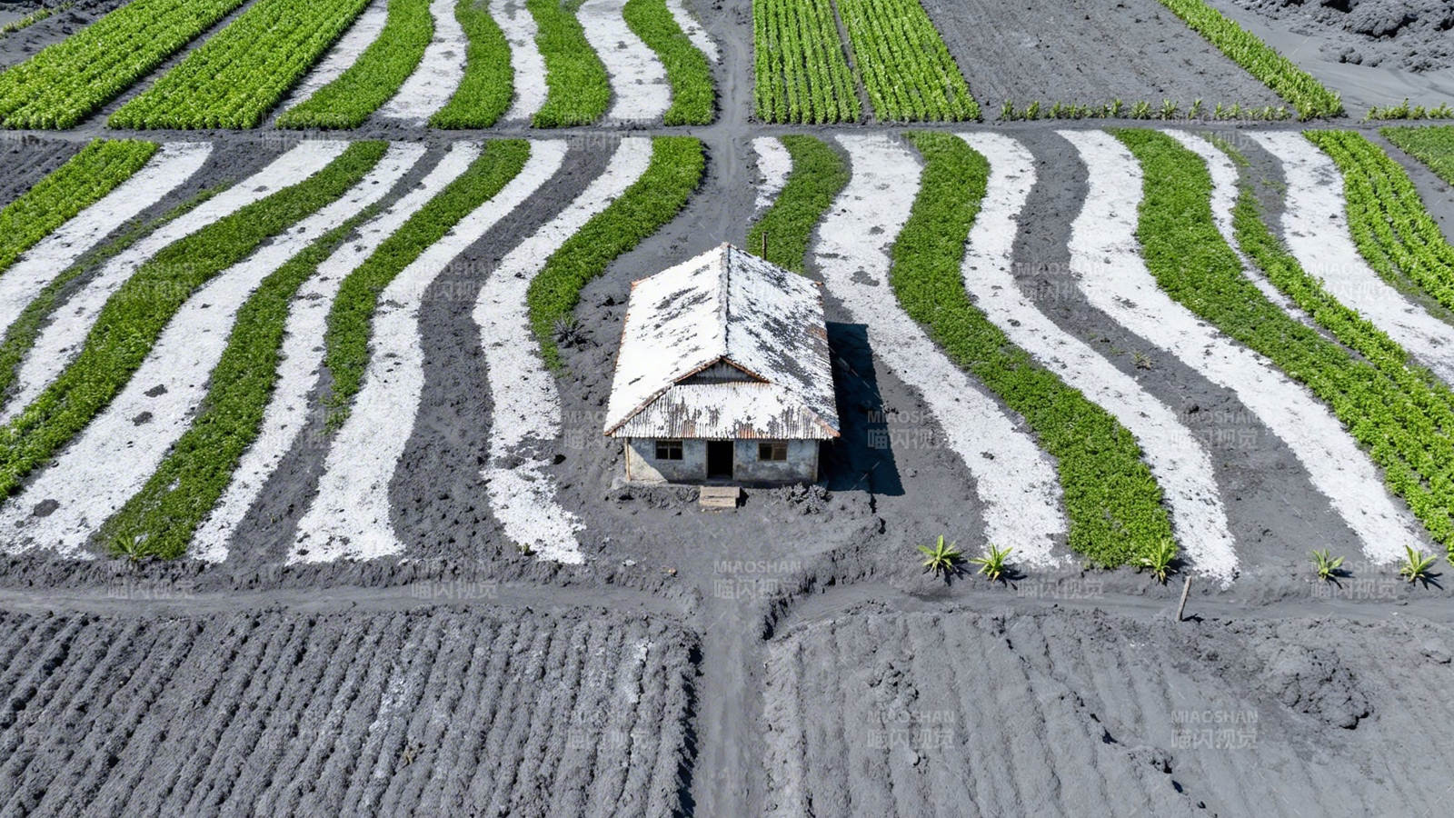 田间小屋 绿浪如织图片