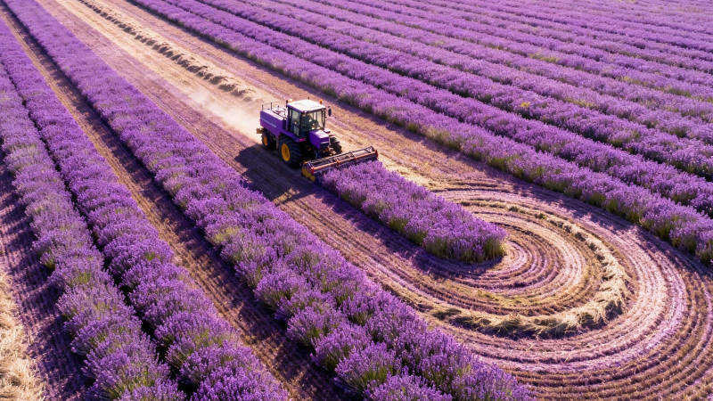 紫海农机收割忙图片