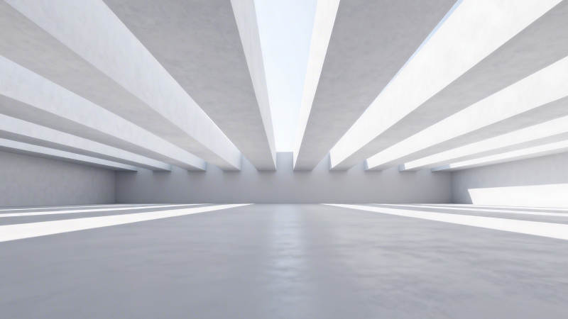 未来感白色空间走廊图片