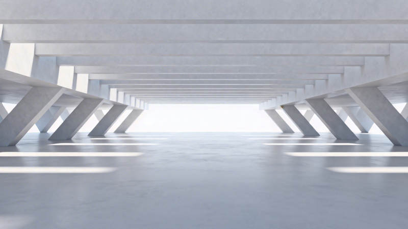 未来感白色廊道空间图片