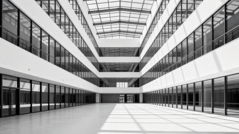 现代建筑中庭 光影交错图片