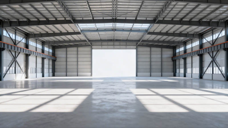 空旷工业厂房内部全景图片