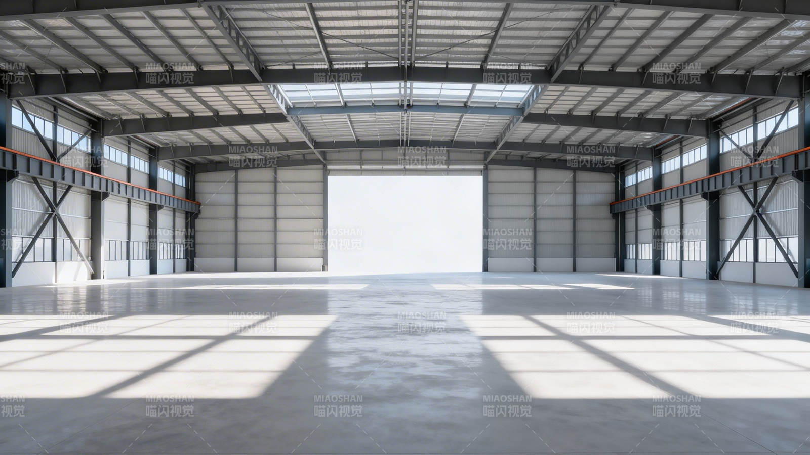 空旷工业厂房内部全景图片