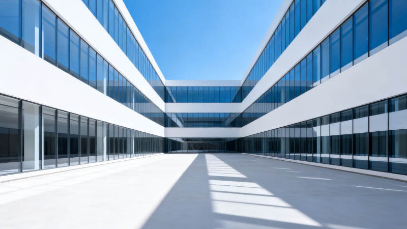 现代建筑庭院 光影交错图片