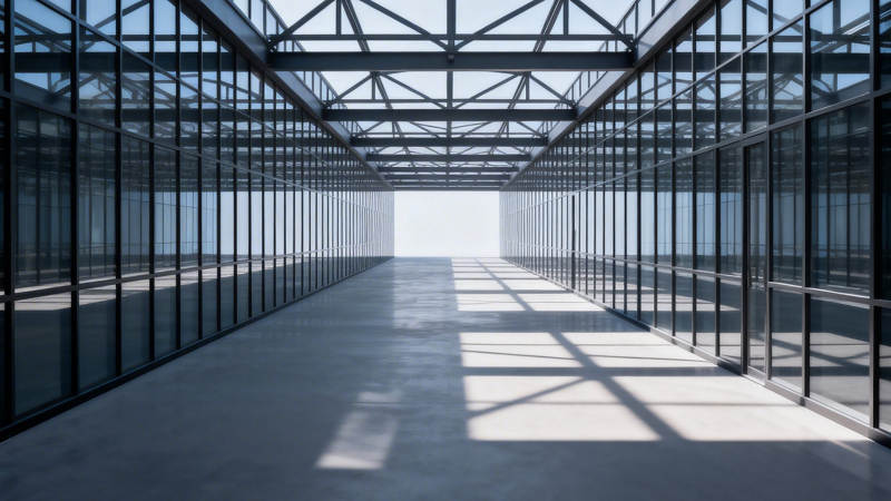 钢构长廊 光影交错图片