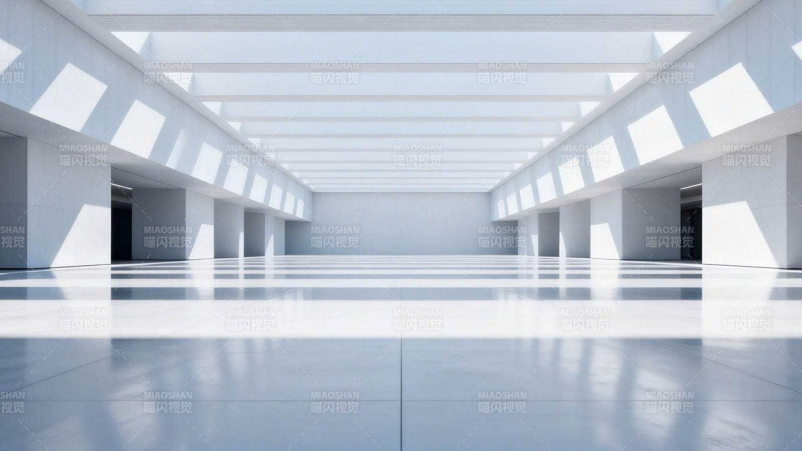纯白极简空间 光影交错图片
