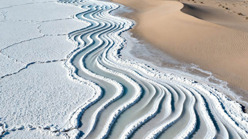 沙雪交融 波纹如画图片