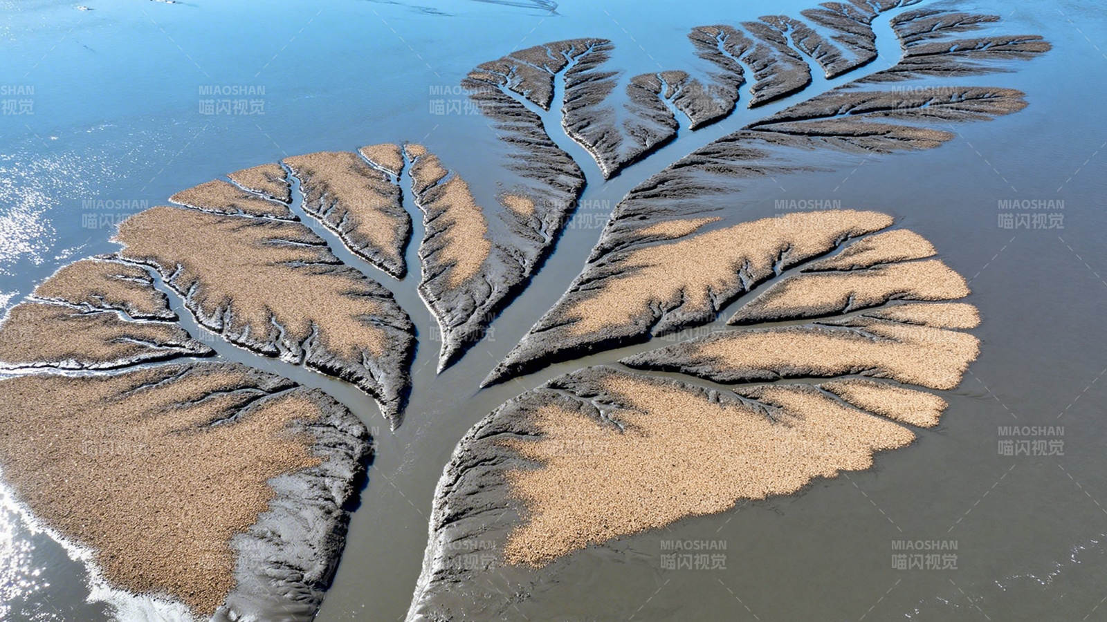 湿地叶脉 自然艺术奇观图片