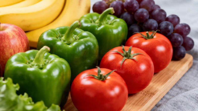 新鲜蔬果拼盘 色彩缤纷健康美味图片