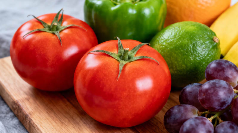 新鲜蔬果拼盘 色彩缤纷诱人图片