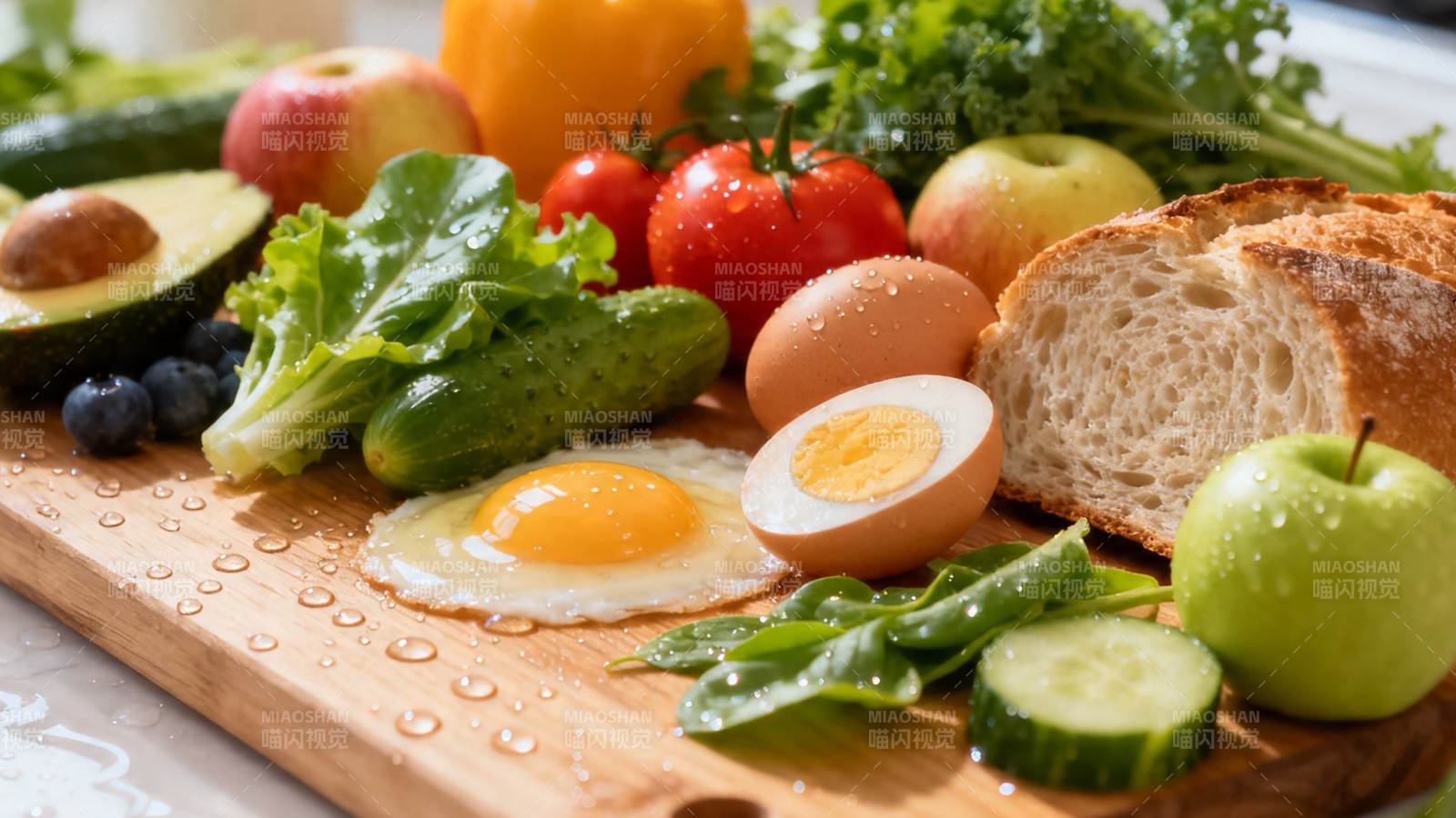 新鲜食材拼盘 健康早餐之选图片