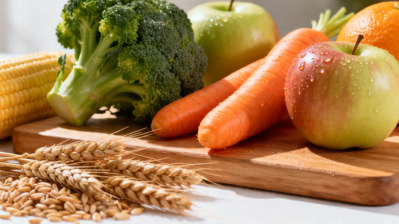 新鲜蔬果谷物健康组合图片