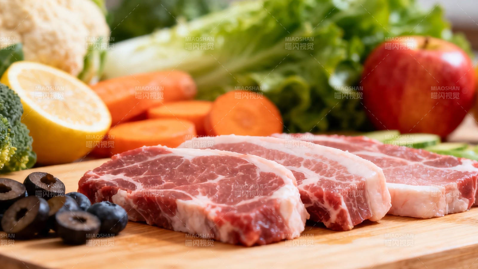 生鲜食材拼盘 肉蔬果均衡搭配图片