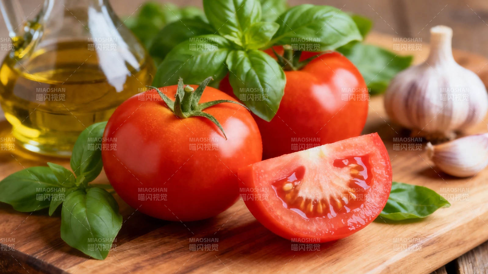 番茄罗勒蒜香橄榄油图片