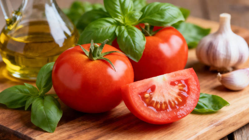 番茄罗勒蒜香橄榄油图片