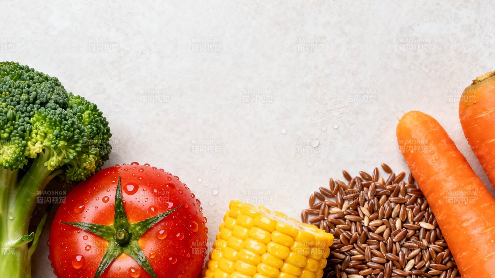 新鲜蔬果谷物健康搭配图片