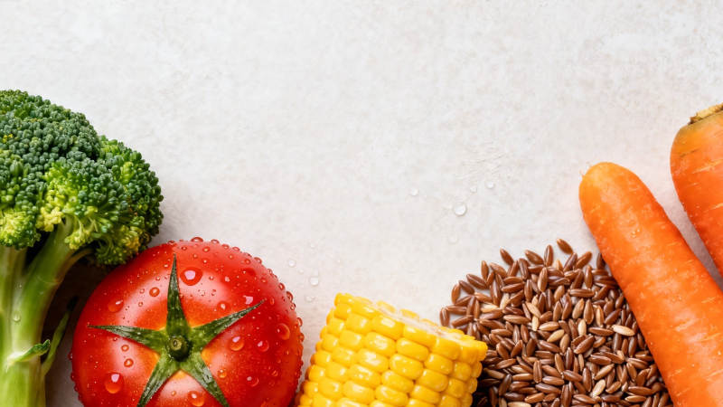 新鲜蔬果谷物健康搭配图片