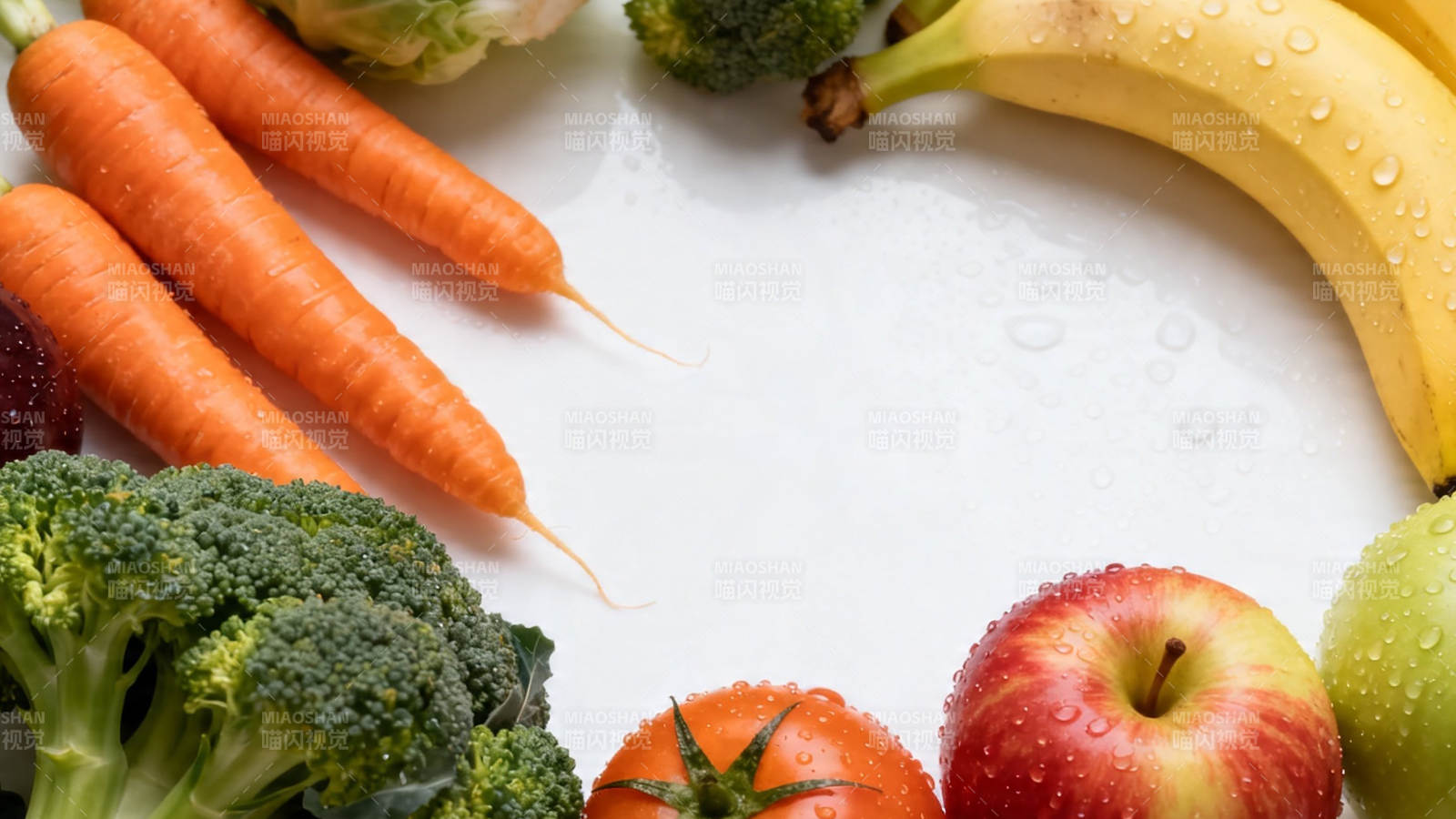 新鲜蔬果围边 健康美味环绕图片