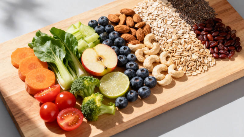 健康食材拼盘 蔬果坚果谷物图片