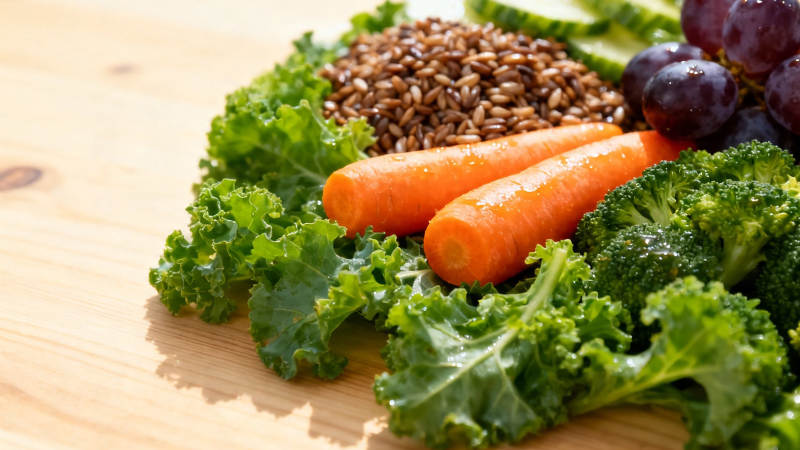 健康蔬果谷物拼盘图片