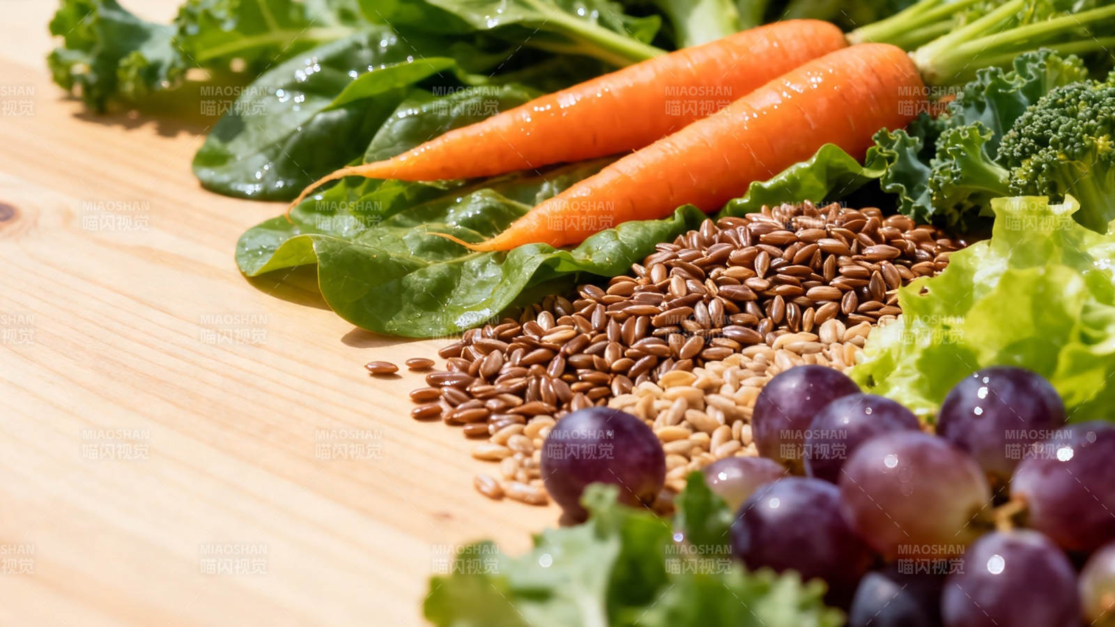 新鲜蔬果谷物健康组合图片