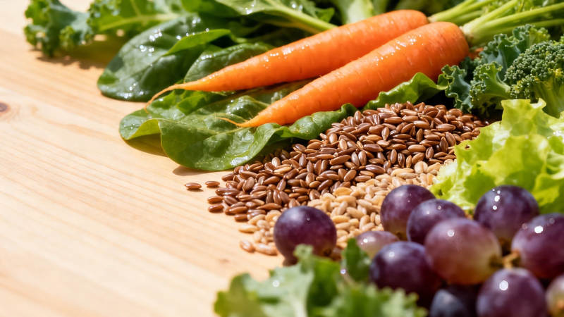 新鲜蔬果谷物健康组合图片