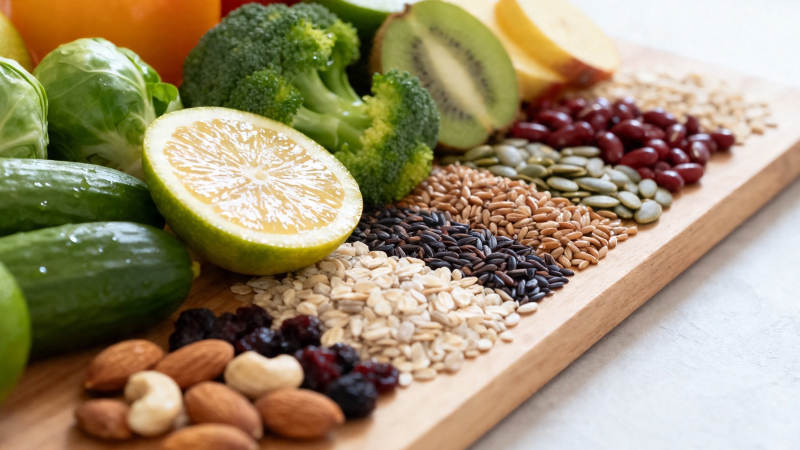 健康食材拼盘 蔬果谷物坚果图片