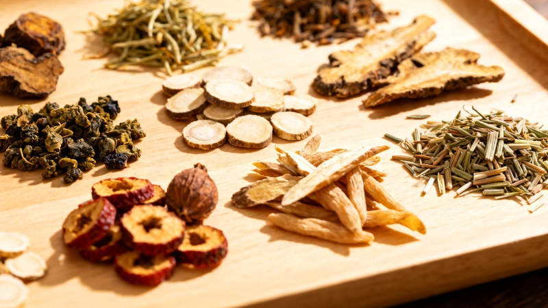 中药材拼盘展示图片