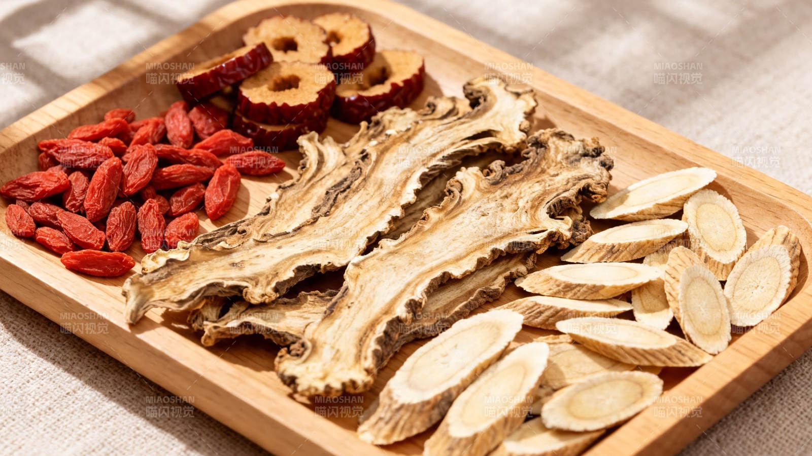 中药养生四宝 枸杞红枣当归黄芪图片