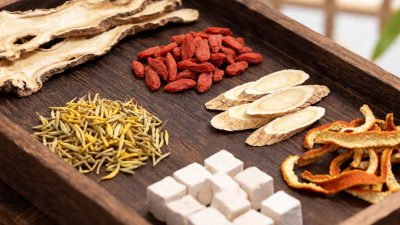 中药药材托盘展示图片