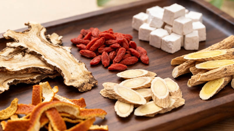 中药材拼盘 枸杞茯苓等图片