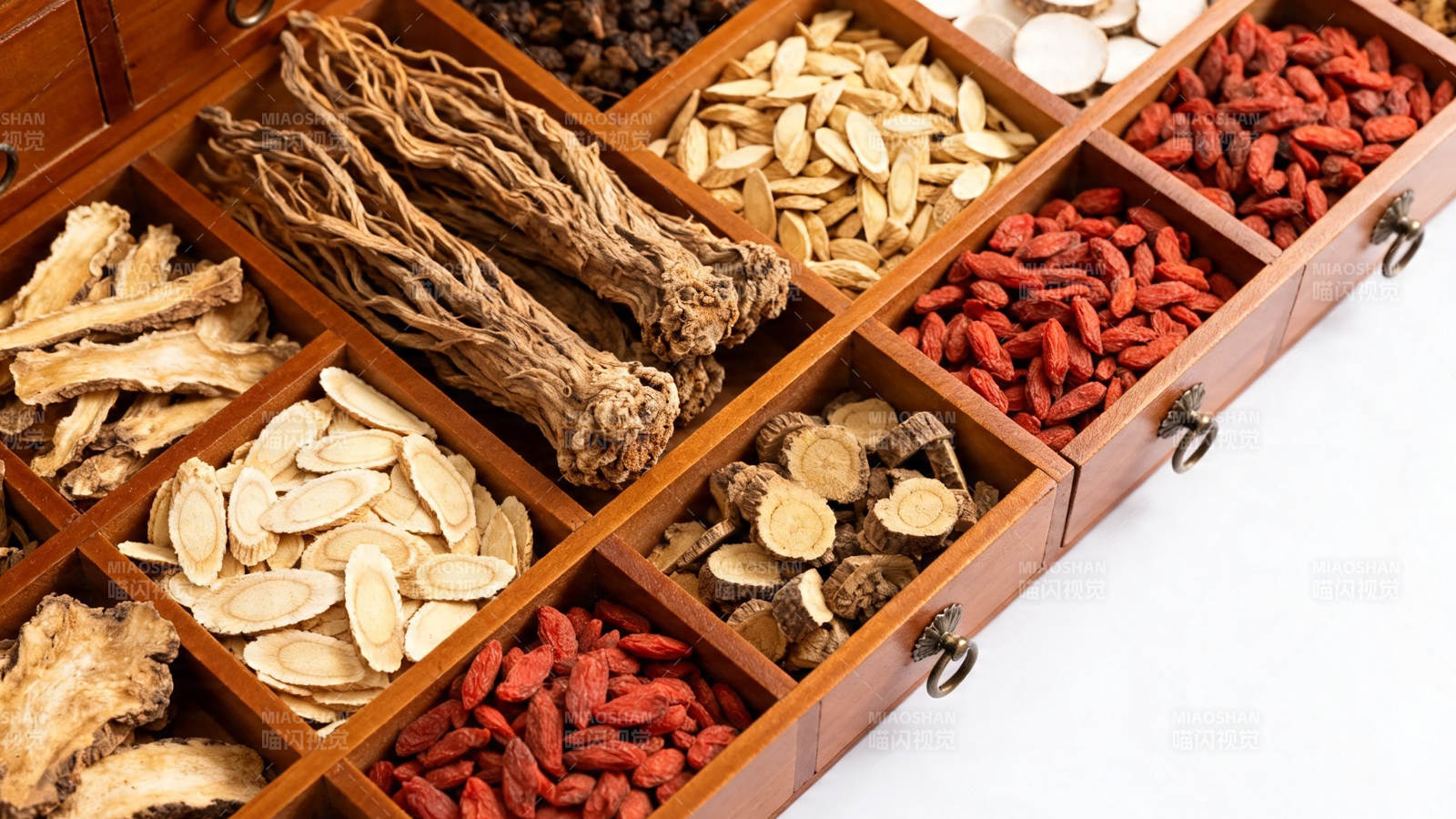 中药药材分格展示盒图片