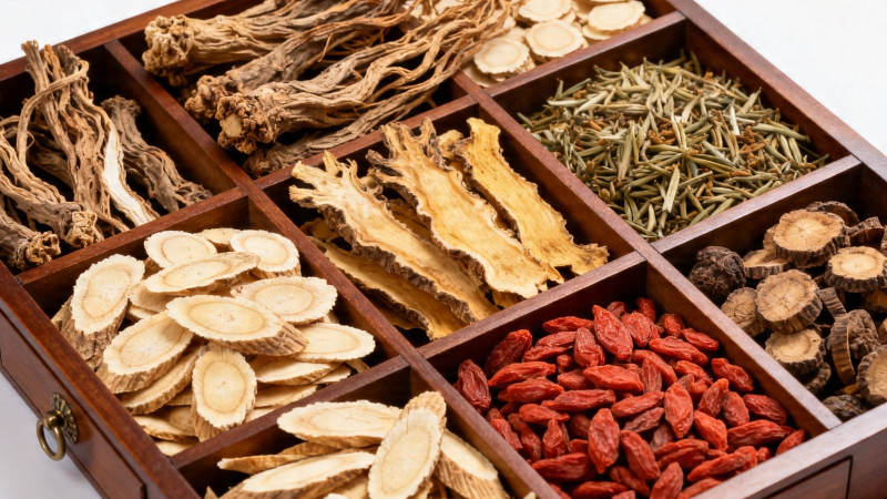 中药药材分格陈列盒图片