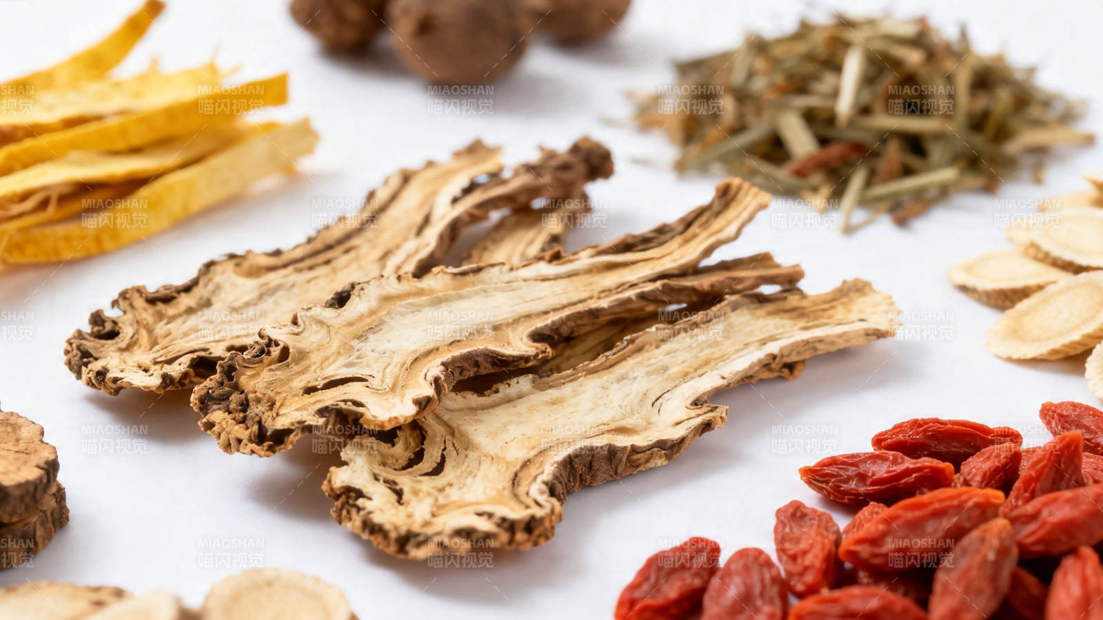 中药材拼盘 当归枸杞等图片