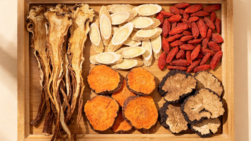 中药药材拼盘展示图片