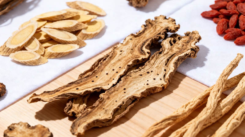 中药材特写 黄芪枸杞当归图片