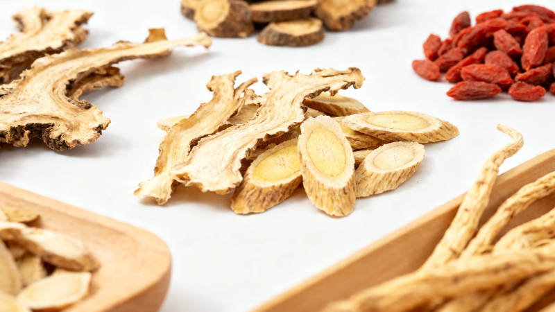 中药材特写 黄芪枸杞当归图片