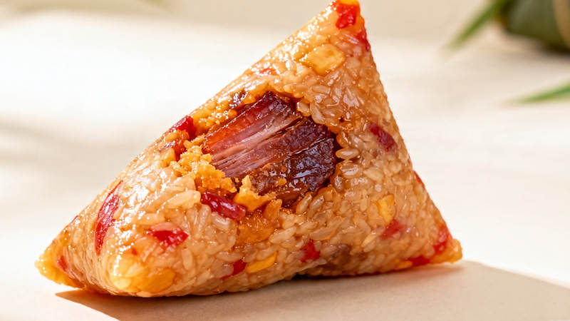 粽香肉馅三角粽图片