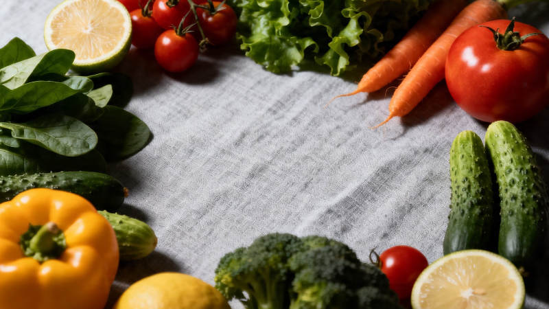 新鲜蔬果围边 健康美味之选图片