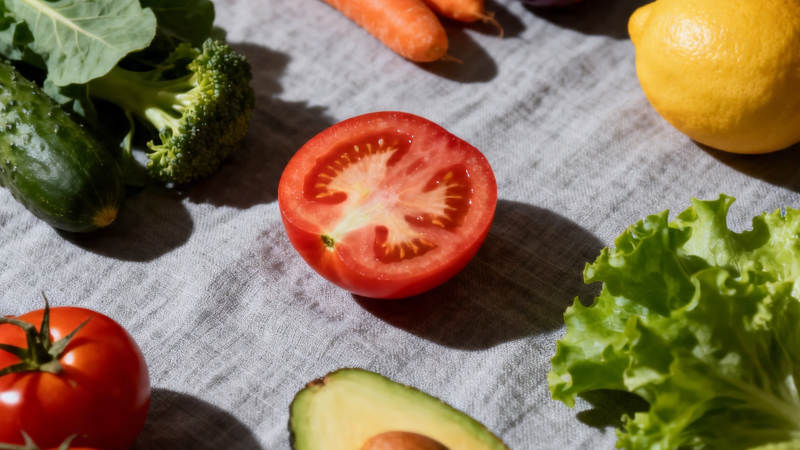 新鲜蔬果拼盘 健康美味图片