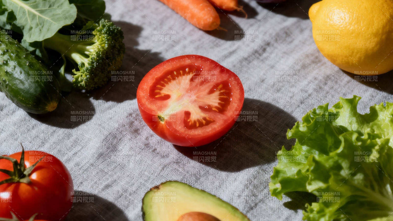 新鲜蔬果拼盘 健康美味图片