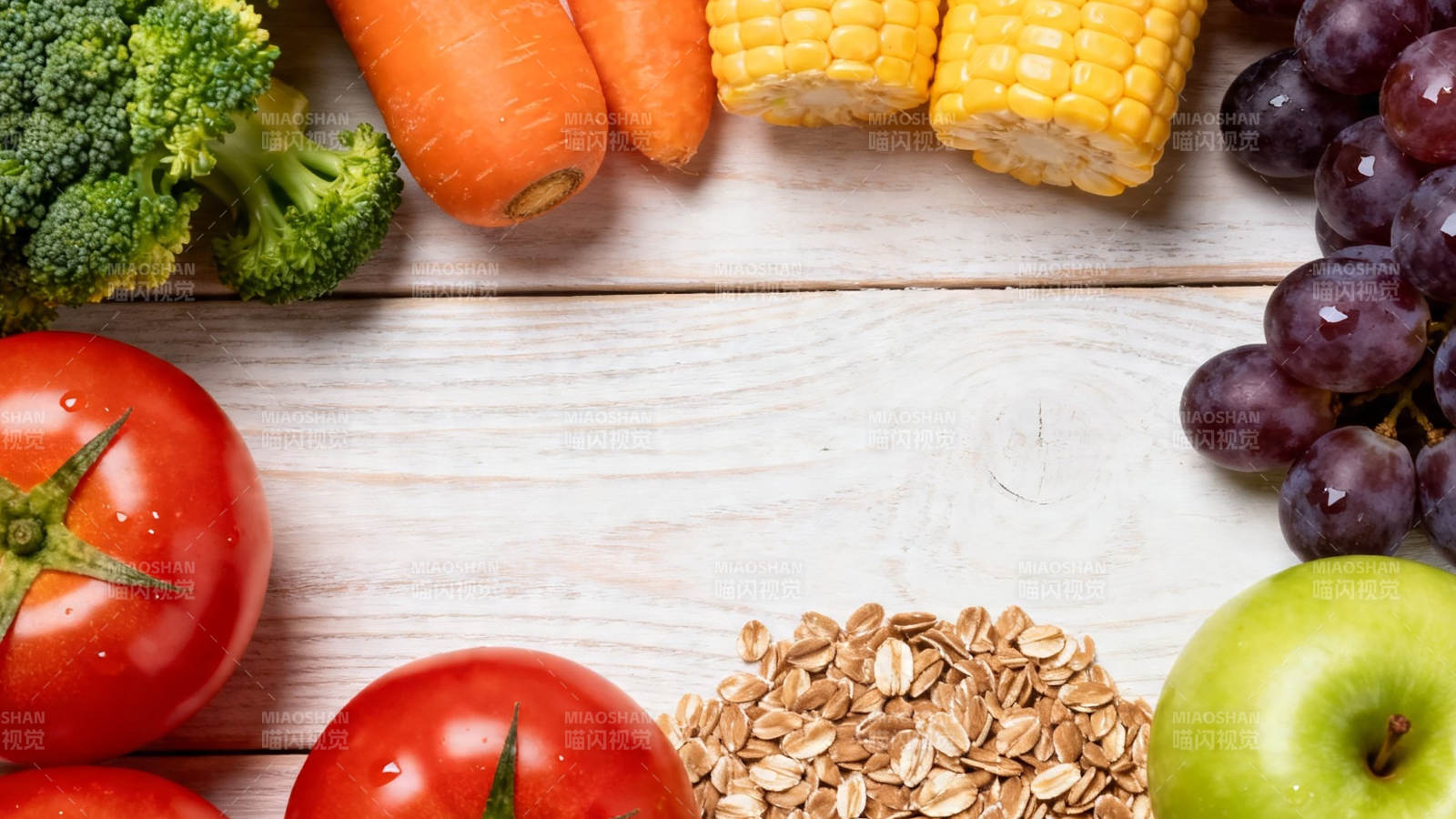 健康蔬果谷物拼盘图片
