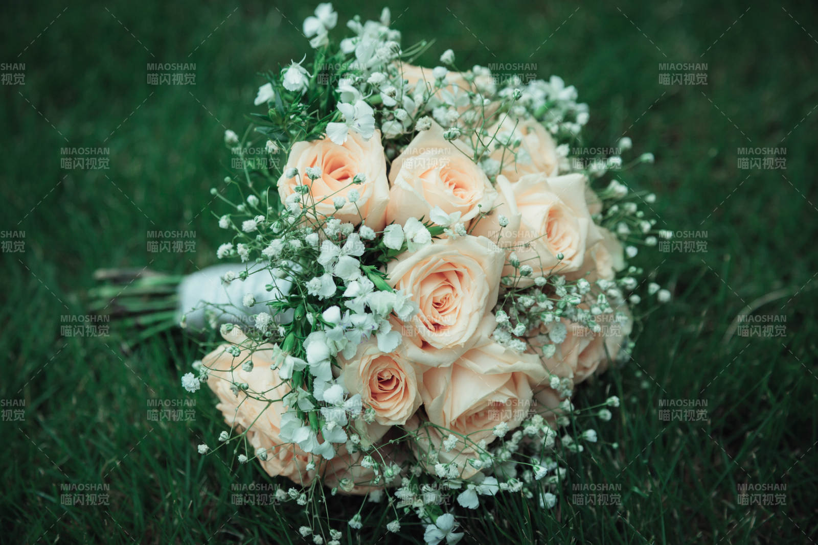 玫瑰与满天星花束图片