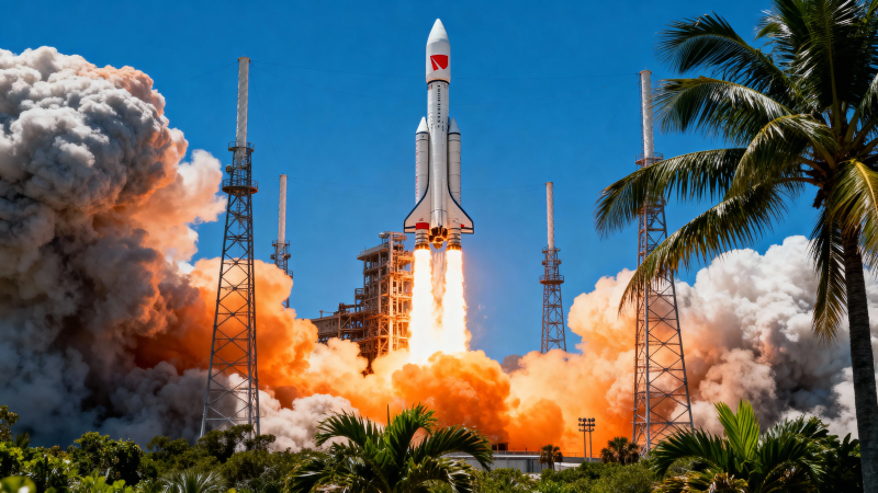 火箭升空 烈焰腾云图片