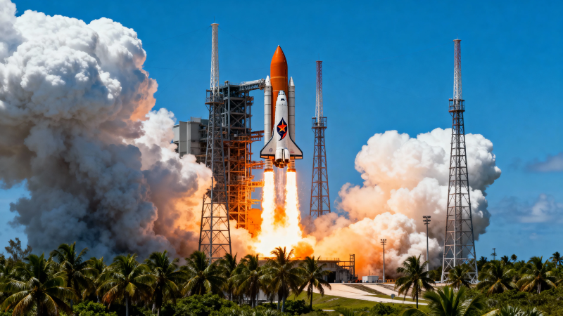 火箭升空 烈焰冲天图片