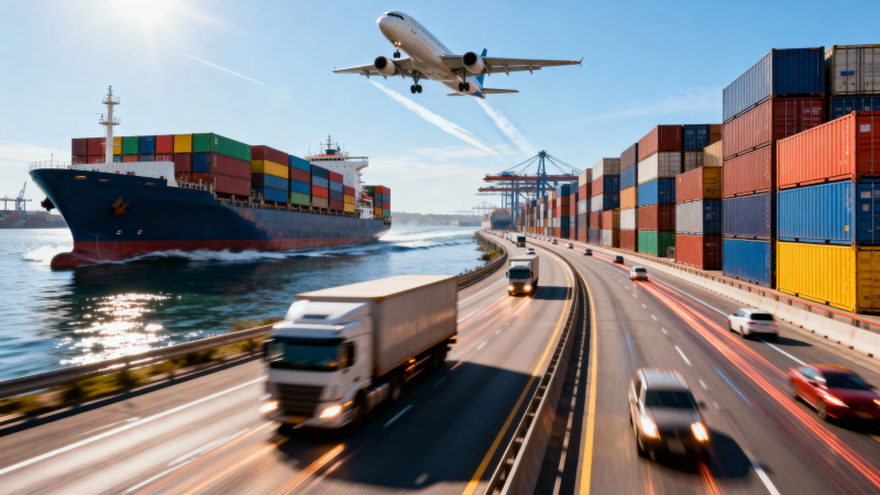 海陆空联运 全球物流脉动图片